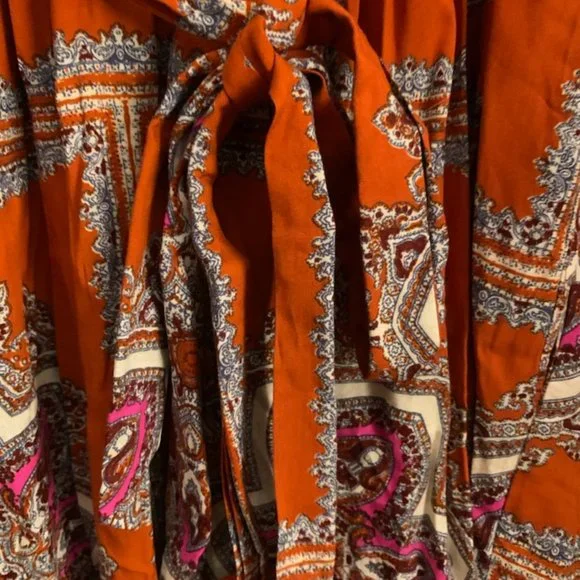 Anthropologie Orange Paisley Dress - Picture 4 of 5